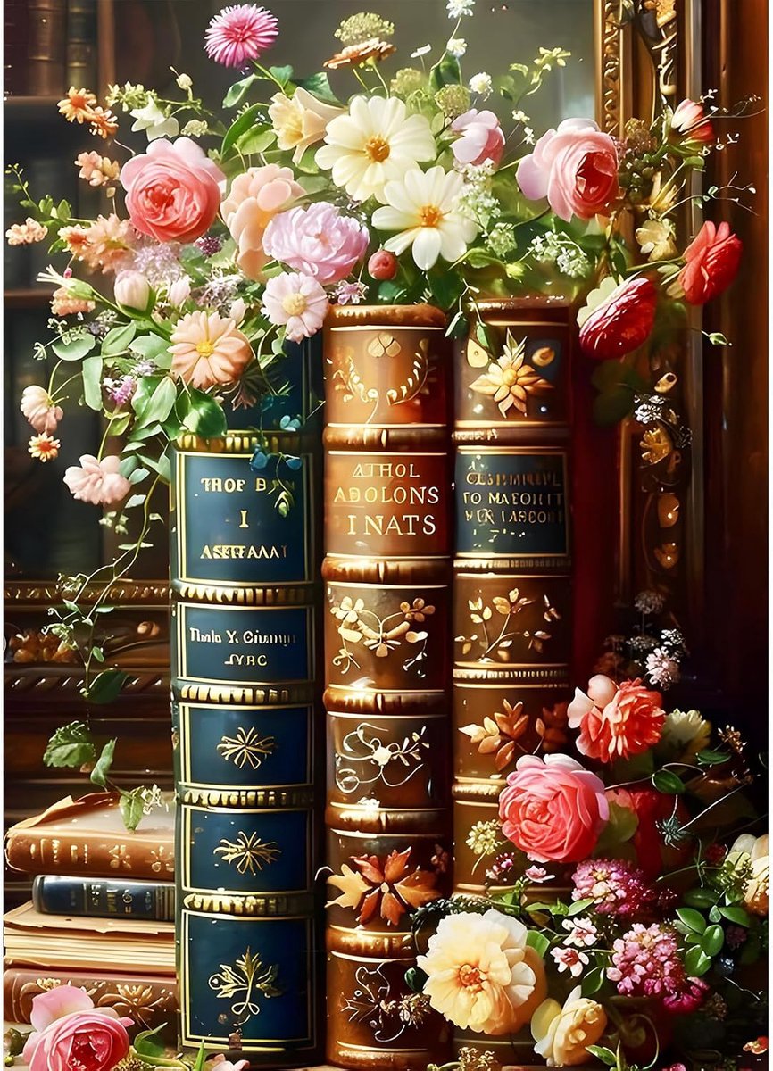 Vintage Books Diamond Painting Kits voor beginners en volwassenen, 5D