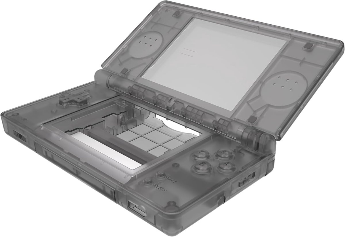 eXtremeRate Hoes Cover Knoppen Vervanging voor Nintendo DS Lite,Behuizingen Schaal Shell Buttons Kit voor Nintendo DS Lite NDSL (NIET Console)-Helder Zwart