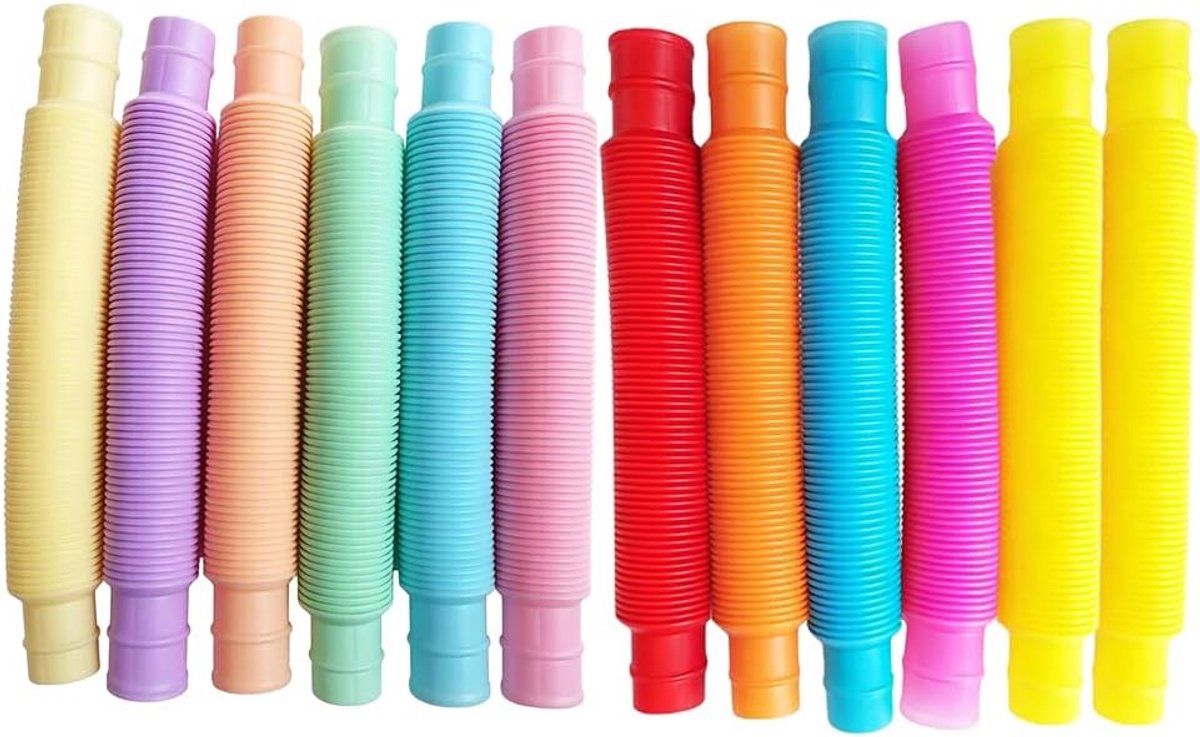 12 stuks rekbare slangen, meerkleurig, 19 mm, aanraakaccessoire, flexibel, voor ontspanning, dagelijks gebruik, kantoor, thuis, cadeau-idee