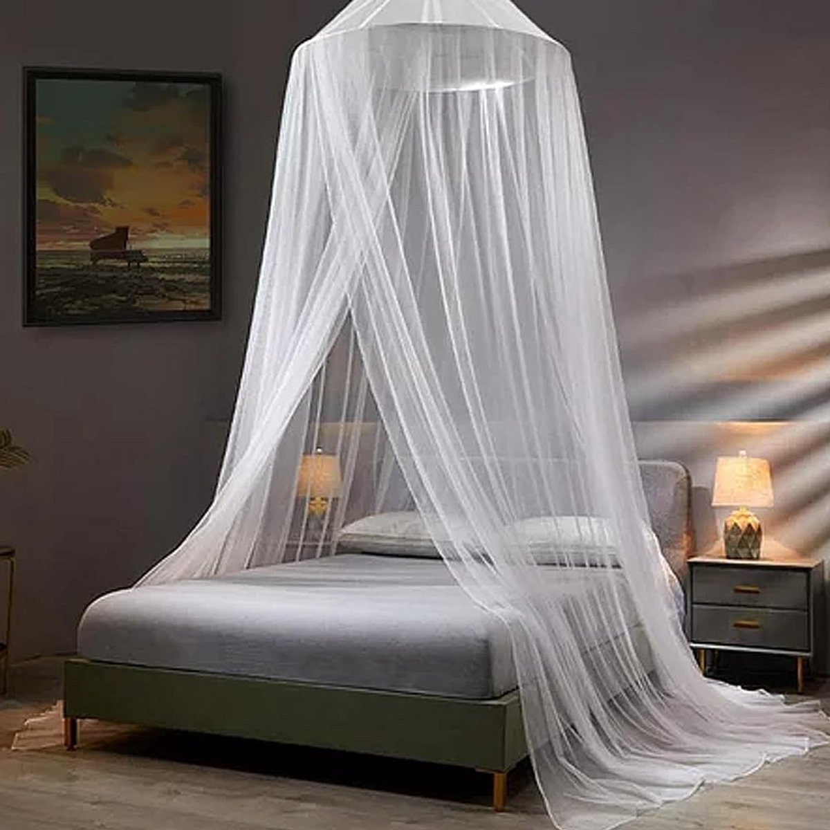 Klamboe bed voor tweepersoonsbed, eenpersoonsbed, groot muggennet, reizen, bedhemel, muggennet, fijnmazig als muggenbescherming, vliegennet voor binnen en buiten