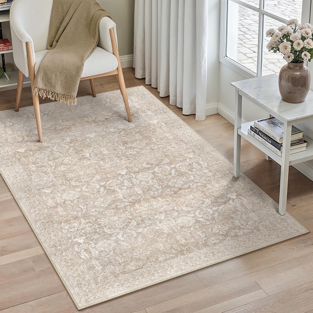 Omgoods - Vintage Vloerkleed 80x150cm - Machinewasbare Antislip Tapijt