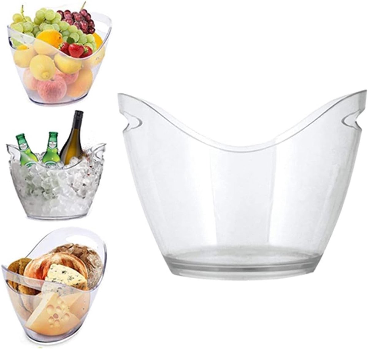Chiller & Party Beverage Tub, Clear Acryl Food Grade Ijsemmer, 3.5LiterStorage Tub, Doorzichtig Ice Tub Champagne Emmer voor Dranken.