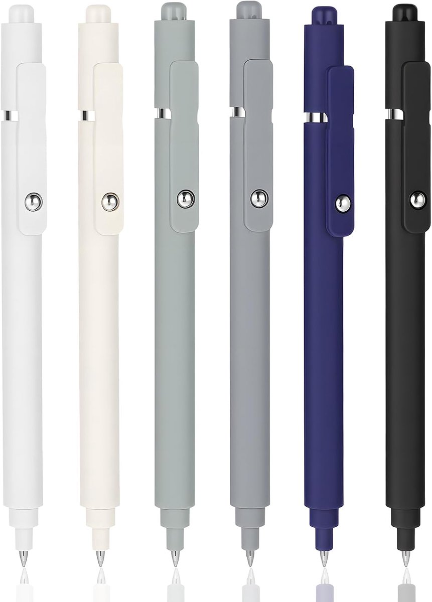 6 stuks gelpennen, zwarte inkt, leuke stiften, gladde schrijfstiften, high-end serie, sneldrogende inkt, premium gelpennen voor dagboek, notities, schattig kantoor, school