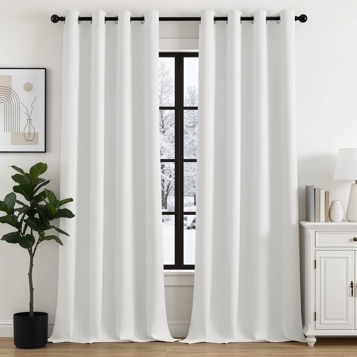 Omgoods - Verduisteringsgordijnen 2 Stuks 140 x 245 cm - Wit Warmte-Isolerend