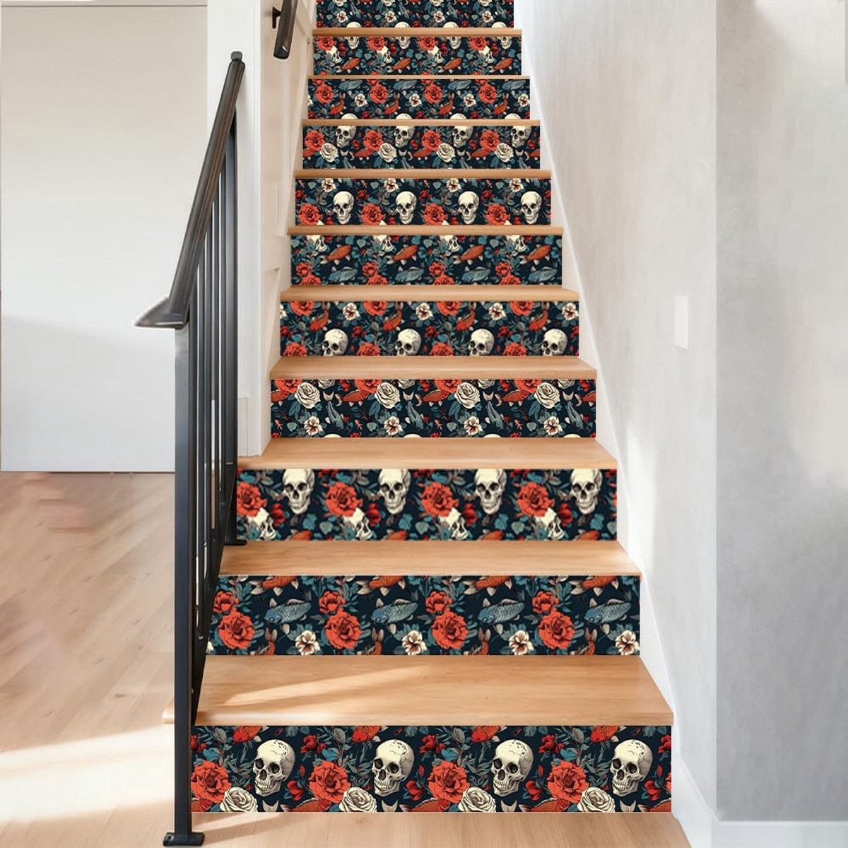 Omgoods - Vintage Sticker Set voor Trap - 15 Stuks Waterdichte PVC Decoratie