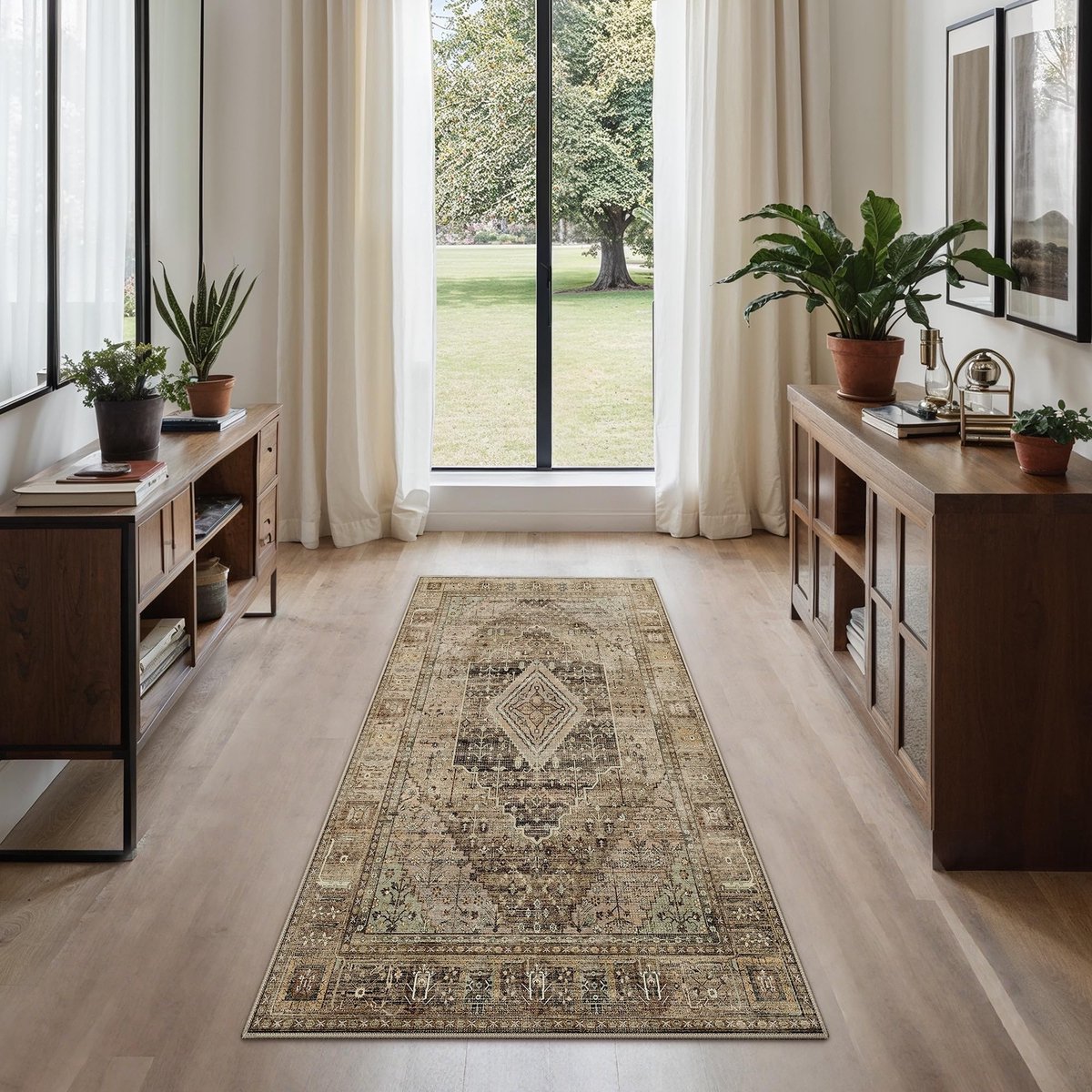 Omgoods - Boho Vintage Tapijt - Wasbaar en Antislip voor Woonkamer