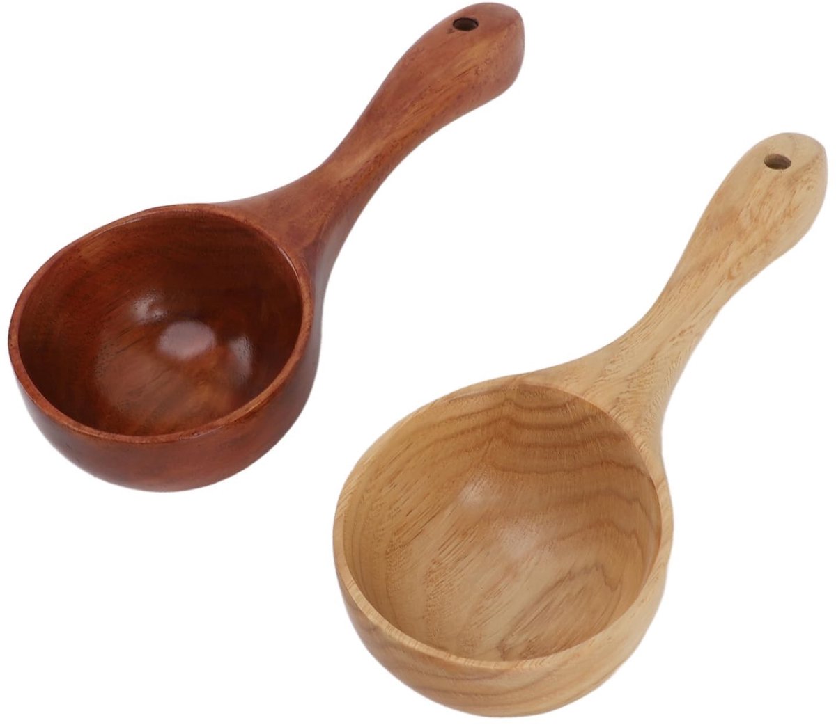 Omgoods - 2 Stuks Houten Lepels voor Koken - Soeplepel met Lange Handgreep