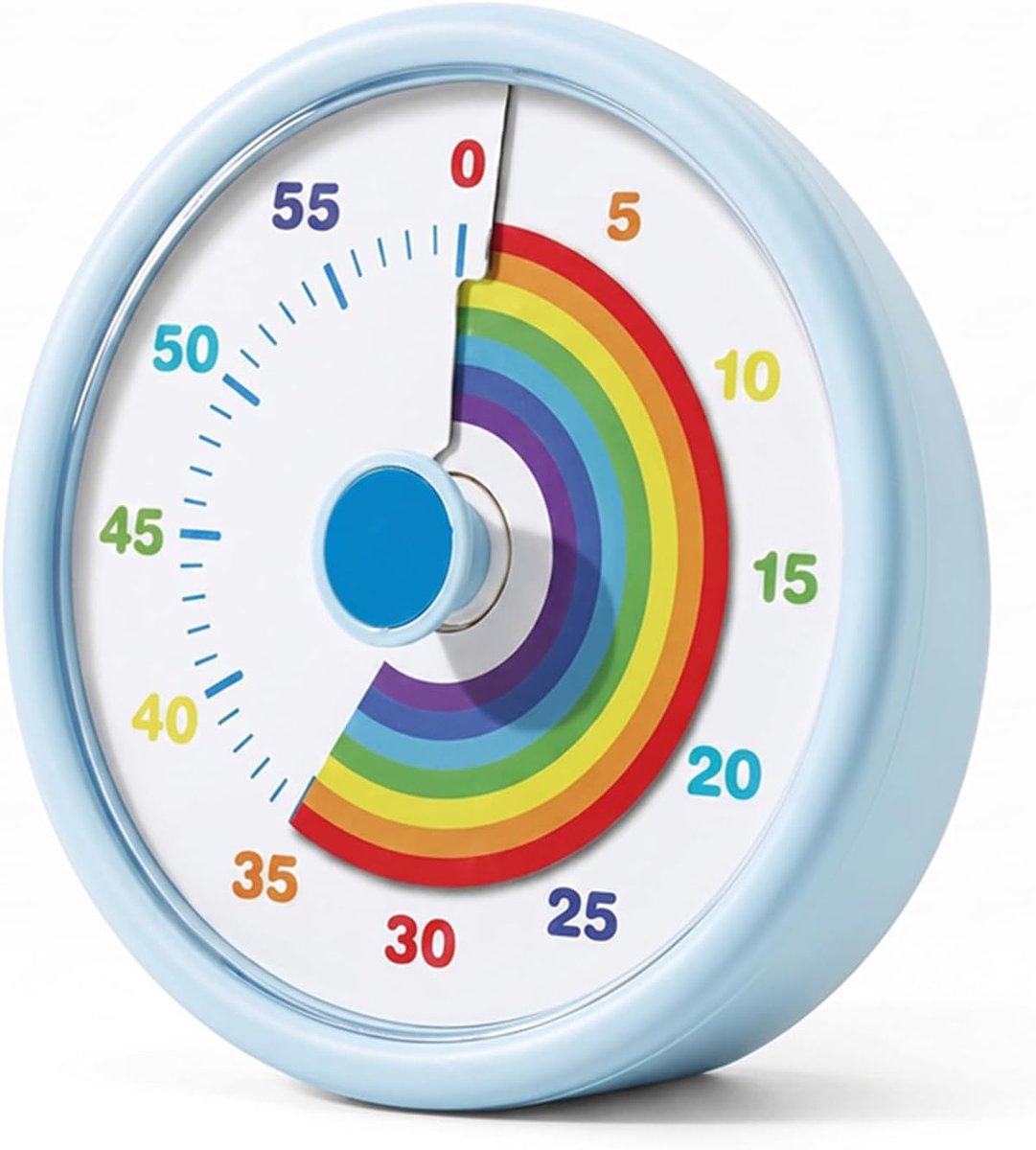 Visuele timer voor kinderen, 60 minuten aftellen voor klaslokaal, kantoor, keuken, bureau, kinderen, tijdmeester betekent stil lopende gereedschappen, tomatentimer, regenboogpatroon