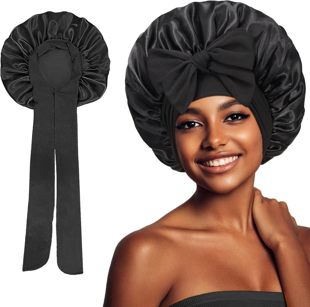 slaapmuts voor lang haar, zijden bonnet zijde, slaapmuts, haarbescherming, haarkap voor de nacht, satijnen bonnet, haarkap om te slapen, slaapmuts voor dames, zijden slaapmuts voor