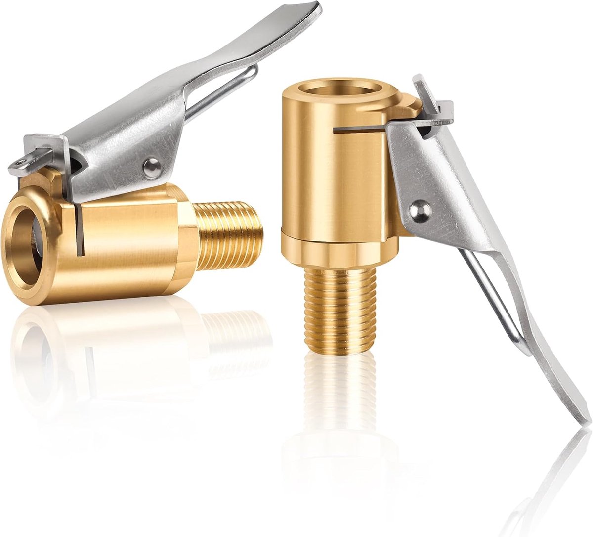2 stuks 8 mm autoventiel hefboomstekker Air Chuck, messing autoventiel adapter perslucht bandenvulnip momentstekker bandenvulnippel, autoventielstekker voor bandenventielen met