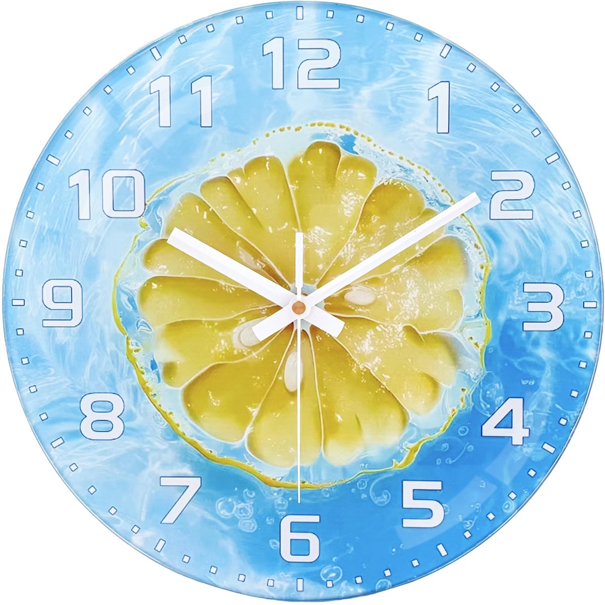 Omgoods - 12 Inch Glazen Wandklok - Stille Analoge Klok voor Woonkamer en Keuken