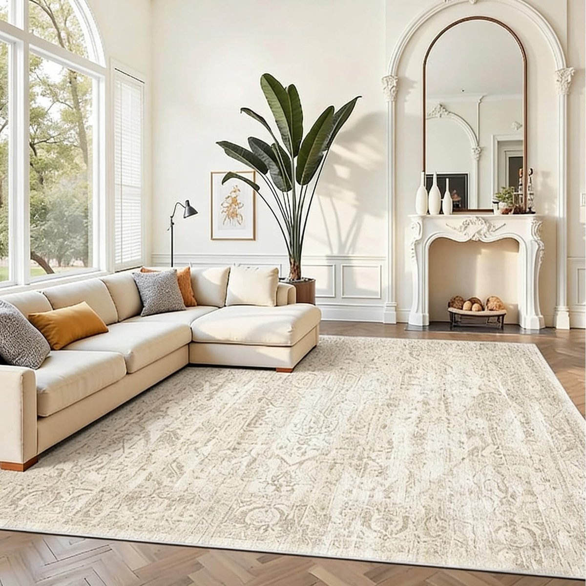 Omgoods - Wasbare Kortpolige Vloerkleed voor Woonkamer - Antislip Onderzijde, 140 x 200 cm