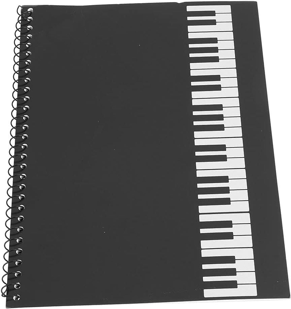 50 Pagina's Bladmuziek Notebook Manuscript Papier Muzieknotatie Stave Notebook voor Muzikanten(Zwart pianopatroon)