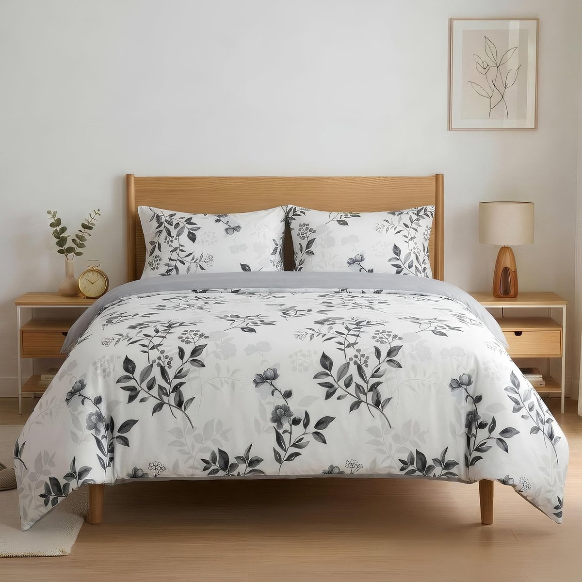 Omgoods - 3-delige Bedlinnen Set voor 90 cm Breed - Grijs