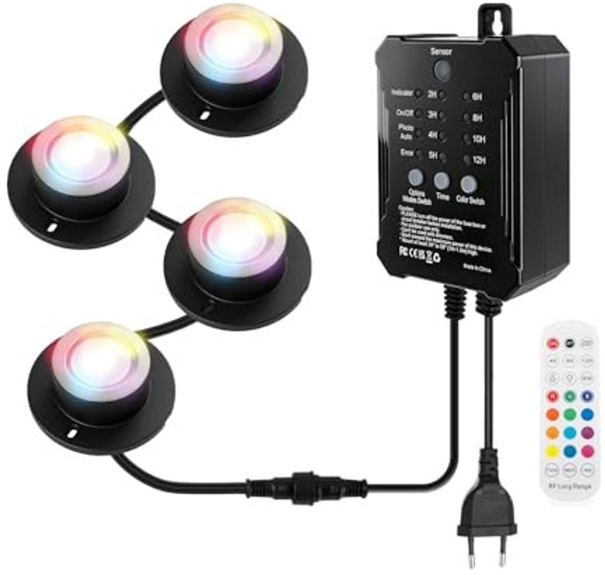Omgoods - RGB Onderwaterverlichting voor Vijvers, 4 Lampen met Afstandsbediening | IP68 Waterdicht
