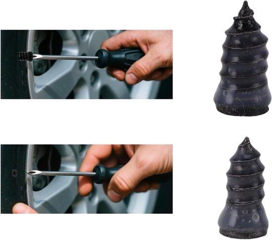 Bandenreparatie Kit - Rubberen Nagels - Band Lekken Dichten - Zelfklevend Spiraalontwerp - 60 Stuks - Zwart — afbeelding 5