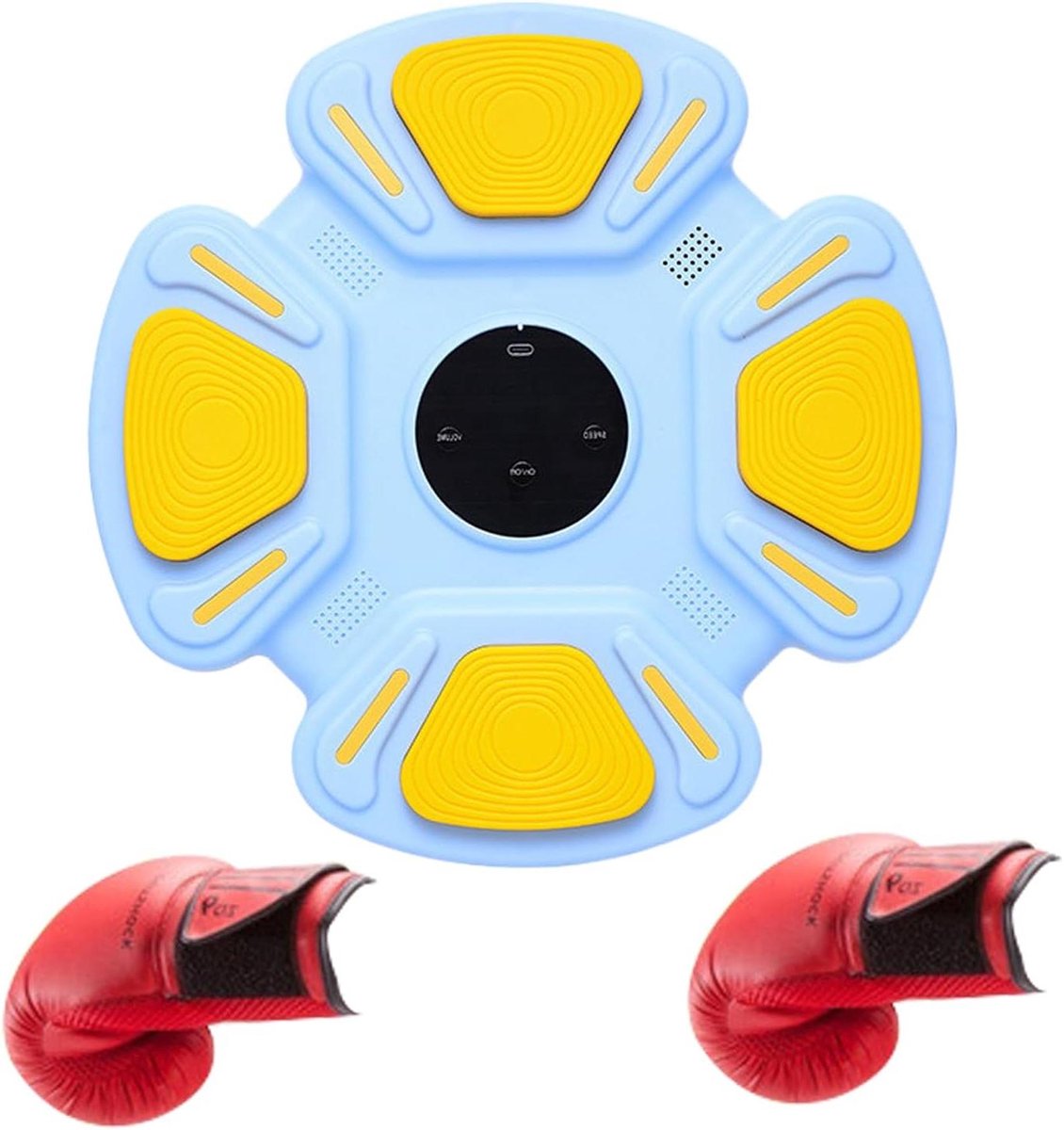 Muzikale Boksmachine - Wandtraining Bokser - Stress Verminderen - Dynamische Ritmelichten - 32 x 32 cm - Blauw
