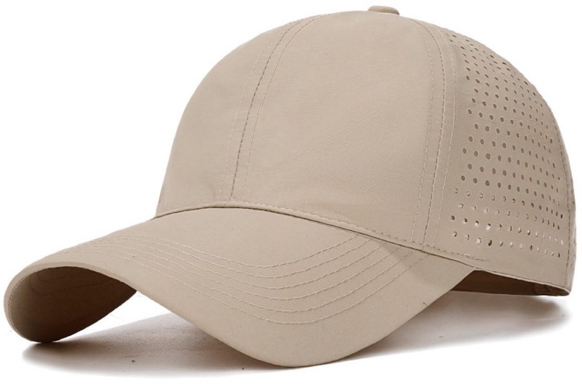 Baseball Cap – Sneldrogende Sportpet met Verstelbare Pasvorm voor Heren en Dames – Beige