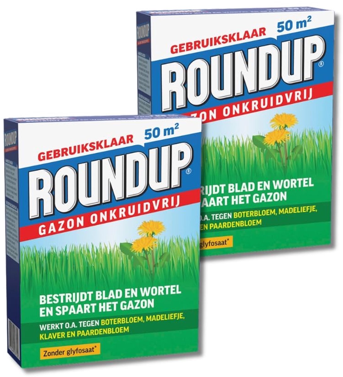 SnelShoppen - ROUNDUP Onkruidbestrijding 2 kg - 100 m² - Effectieve Onkruidverdelger voor Klaver, Daisy & Paardenbloem - Zorgt voor Gras & Bestrijdt O