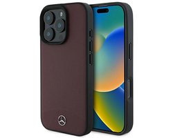 Mercedes-Benz Backcase hoesje geschikt voor iPhone 16 Pro Max - Effen Rood - Kunstleer