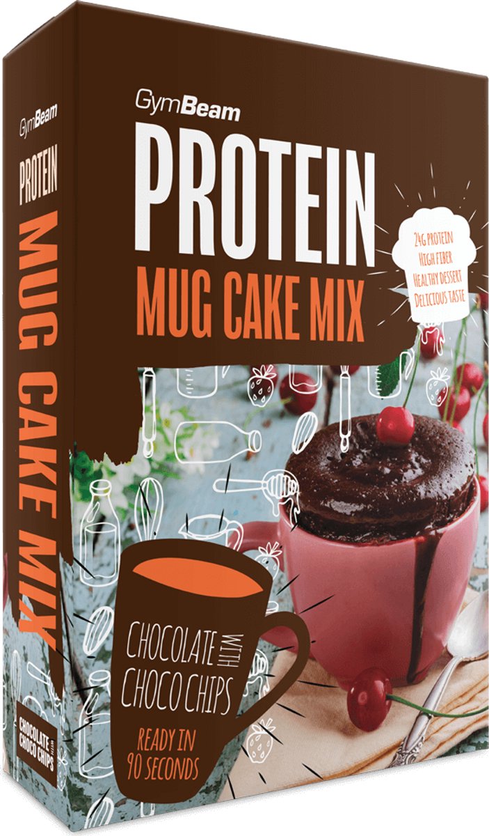 GymBeam Proteïne Mug Cake Mix 500 g chocolade met choco chips