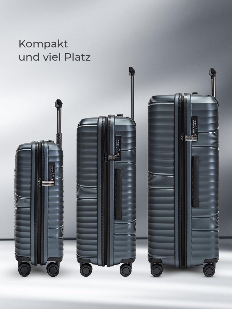 SnelShoppen - 3-delige Koffer Set met 4 Wielen - Ruime Reisbagage met 103L, 62L en 37L - Perfect voor Vakantie, Weekendje Weg of Zakenreis