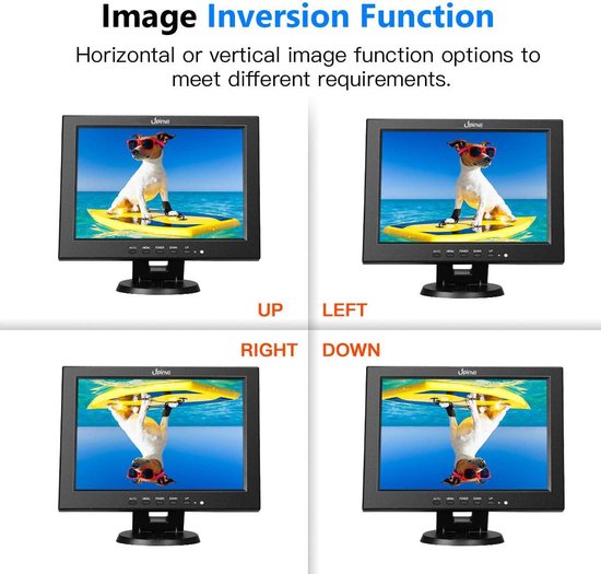 Bewakingsmonitor 12 inch - CCTV scherm LCD - Beveiliging thuis - Multifunctionele ingangen - 12 inch - Zwart — afbeelding 4