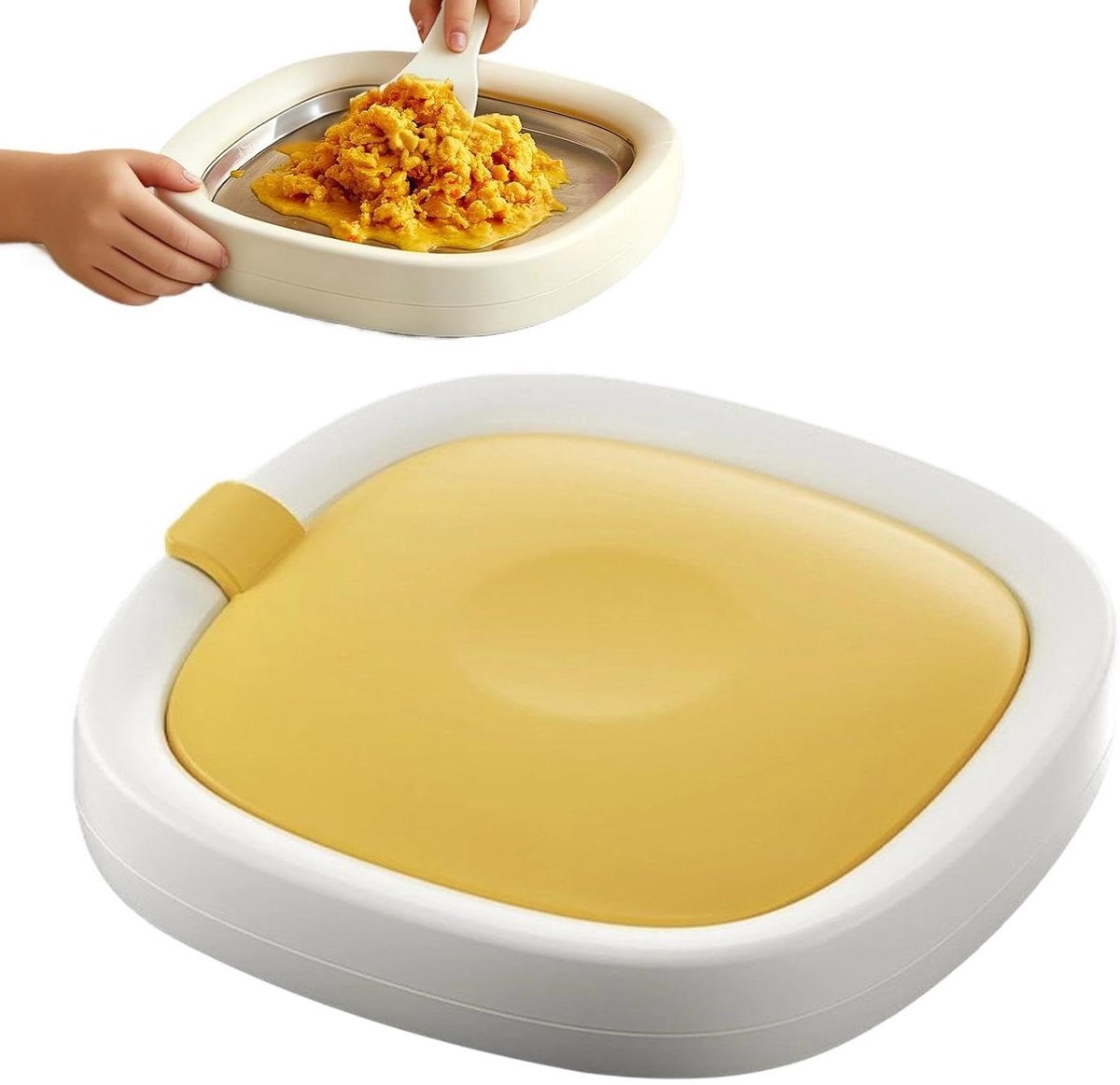 Roomijs Bereider - IJs Machine - Desserts Maken - Stroomloos Ontwerp - 22.7 cm - Geel