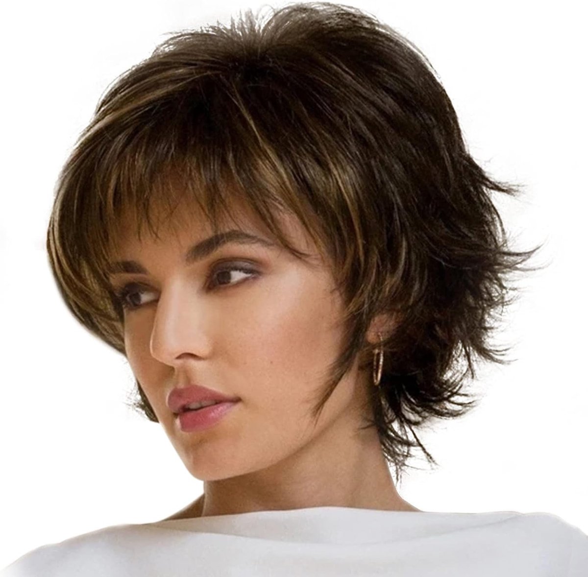 Korte Haarperucque voor Vrouwen - Korte Bobperucque met Laagjes en Warmtebestendig Synthetisch Vezel - Verstelbare Cap voor Dagelijks Gebruik in Blond, Zwart en Bruin