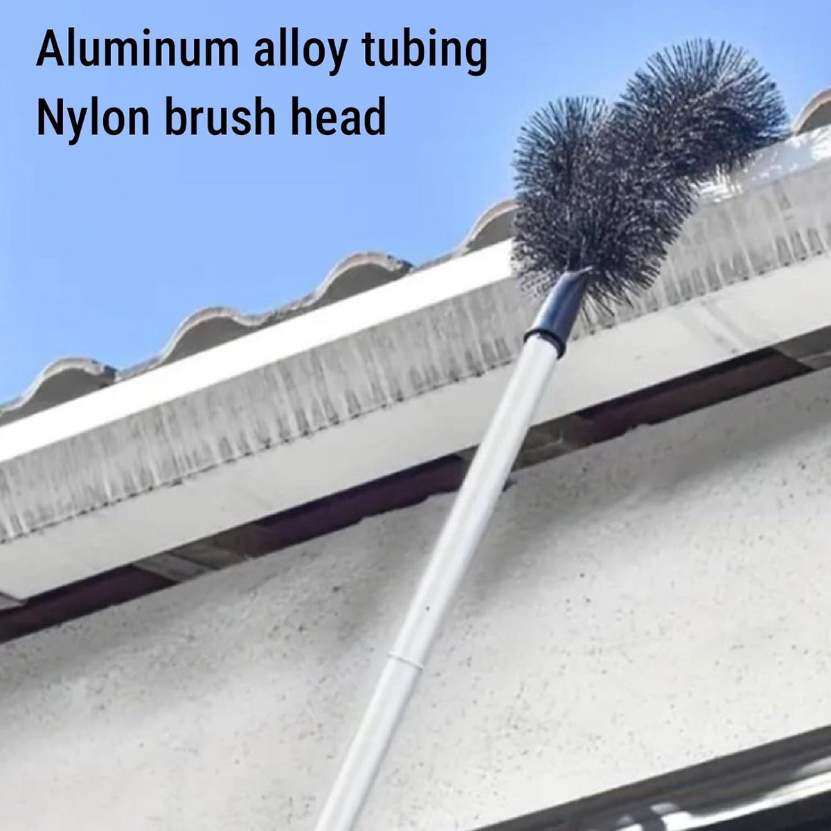 Regengoot Reinigingsborstel - Dakgootborstel Gootreiniger - Hoge Oppervlakken Schoonmaken - Lichtgewicht Aluminiumlegering - 2.5 Meter - Niet gespecificeerd