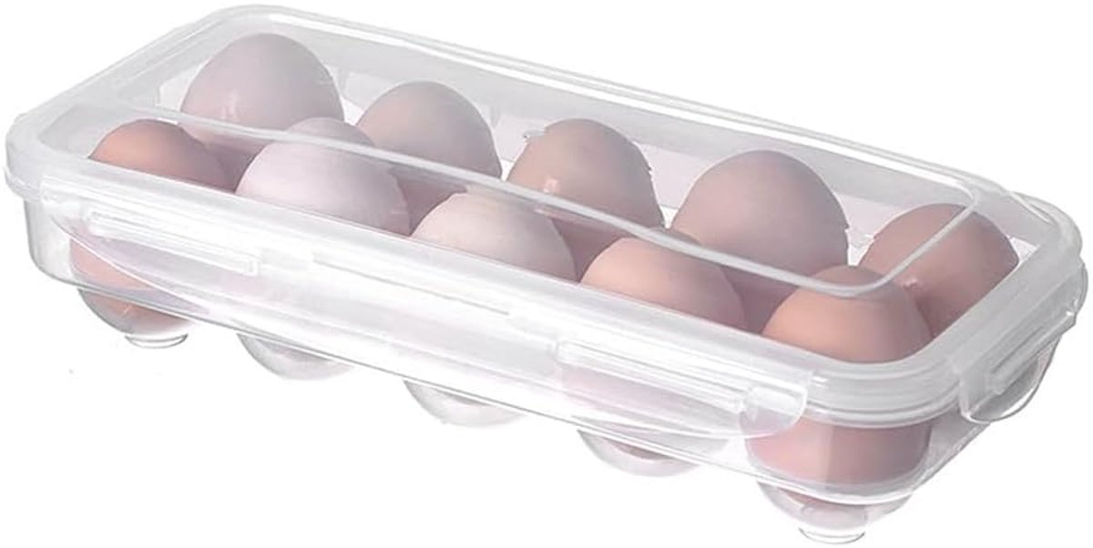 Eierdoos voor 10 eieren, robuuste eiercontainer voor koelkast