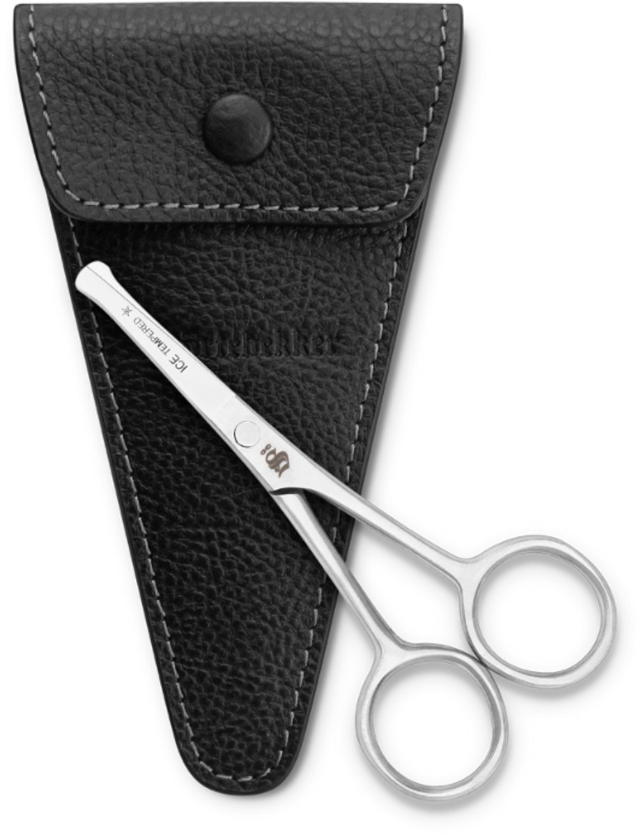 Störtebekker® Premium Baardschaar 'Dagger' 11,4 cm - Beard Scissors met Afgeronde Punten - Rvs Baardschaar Heren - Incl. Lederen Etui - Made in Solingen Germany