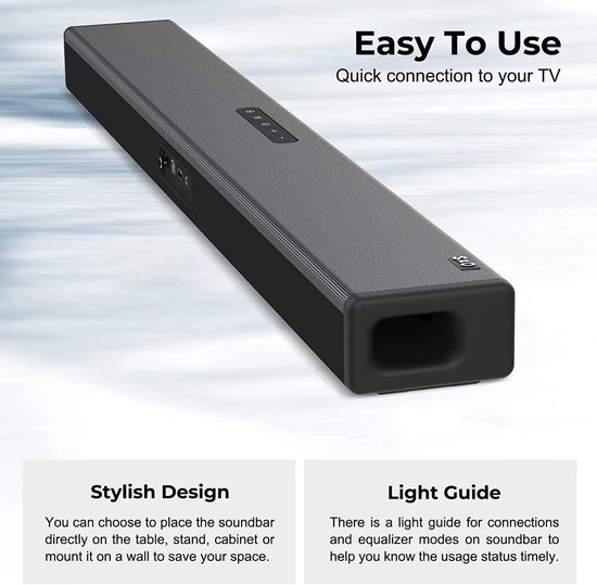 Soundbar voor TV - 3D Surround Sound - Dynamische Bass - Verbeterde Dialoog - ShopVlot — afbeelding 4