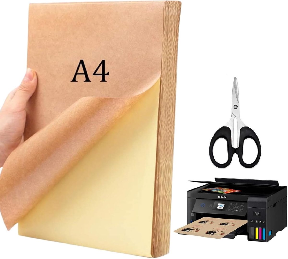 A4 stickerpapier 25 vellen - zelfklevend kraft papier - printbaar voor inkjet en laser - ideaal voor knutselen - ShopVlot