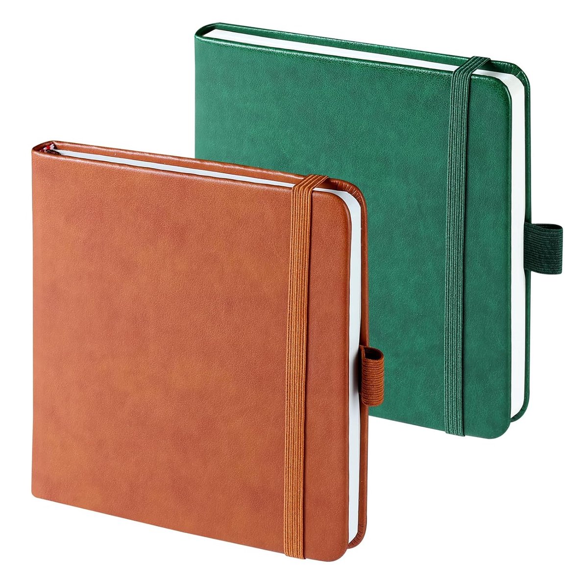 Notebooks set 12cm x 12cm - leer - bullet dotted journal - perfect voor notities - ShopVlot
