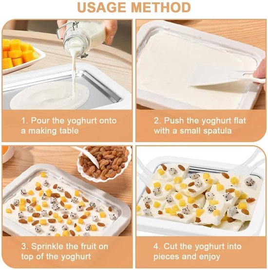 Zelfgemaakte Rolijs: Roller Pan met 2 Spatels voor Sorbet, Frozen Yogurt en Gelato, DIY IJs Machine — afbeelding 5