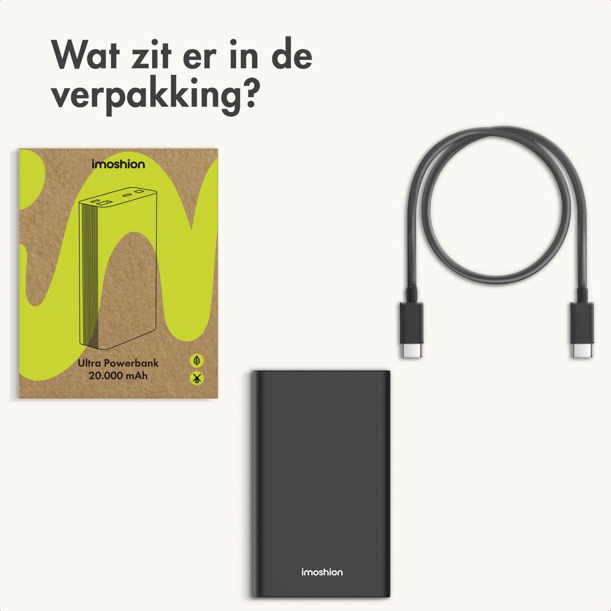 imoshion® Powerbank 20000 mAh - 30W Ultra Snellader - 4x Smartphone Opladen - USB C / USB A - Powerbanks - Universeel - Quick Charge 3.0 en Power Delivery — cadeau in Telefoon & Tablet - foto 7
