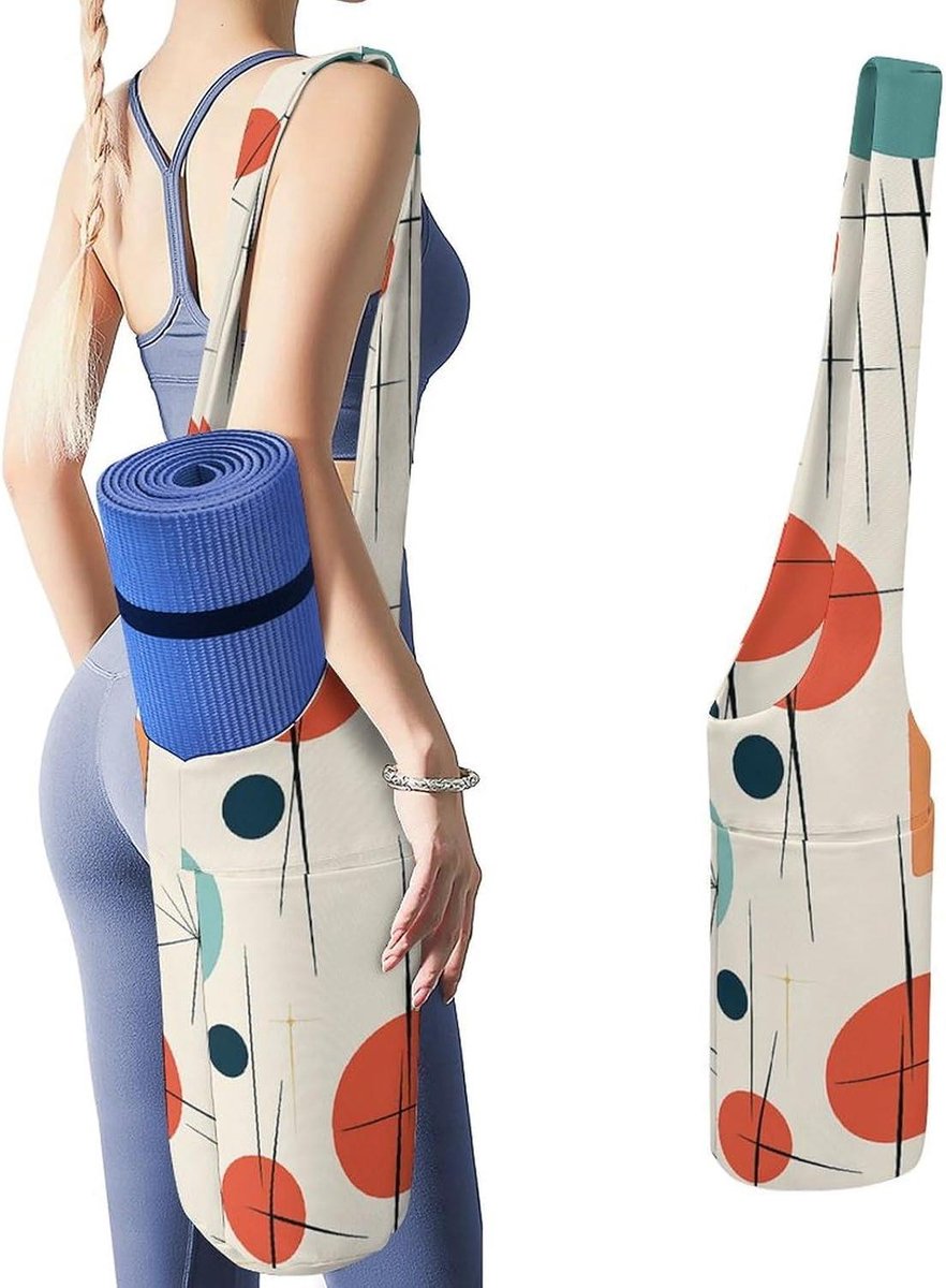 Yoga Mat Tas - Draagtas Carrier - Sporten Organiseren - Multifunctionele Zakken - 50x40x18cm - Wit
