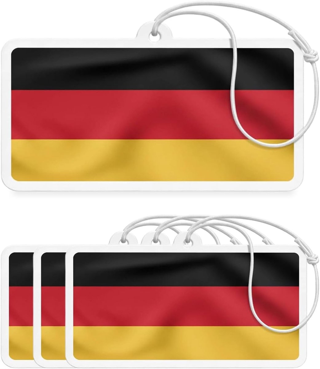 SnelShoppen - Set van 4 autoluchtverfrissers met Duitse vlag, citrus en jasmijn geuren, autoaccessoires voor voetbalfans, langdurige geur voor achteru