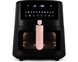 Heteluchtfriteuse - Airfryer Frituurpan - Gezond Frituren - Grote Capaciteit - 8 Liter - Zwart Roze
