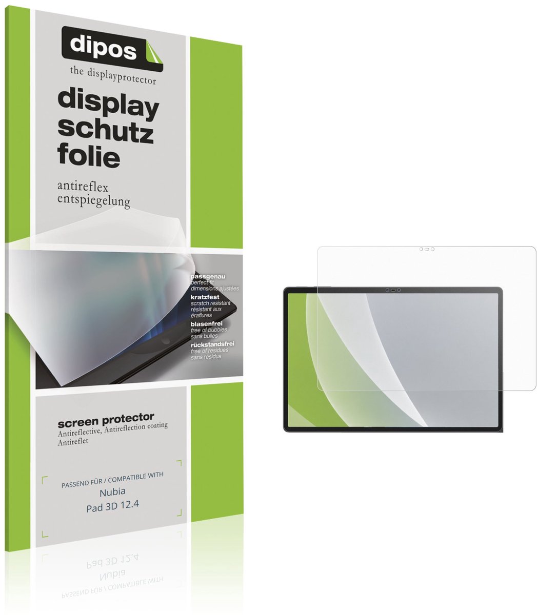 dipos – 2x Matte Beschermfolie geschikt voor Nubia Pad 3D 12.4 | Krasbestendige & antireflecterende Screenprotector Ultra-Thin