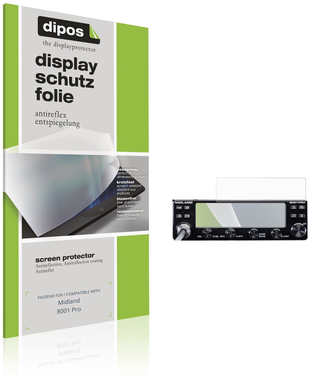 dipos – 2x Matte Beschermfolie geschikt voor Midland 8001 Pro | Krasbestendige & antireflecterende Screenprotector Ultra-Thin