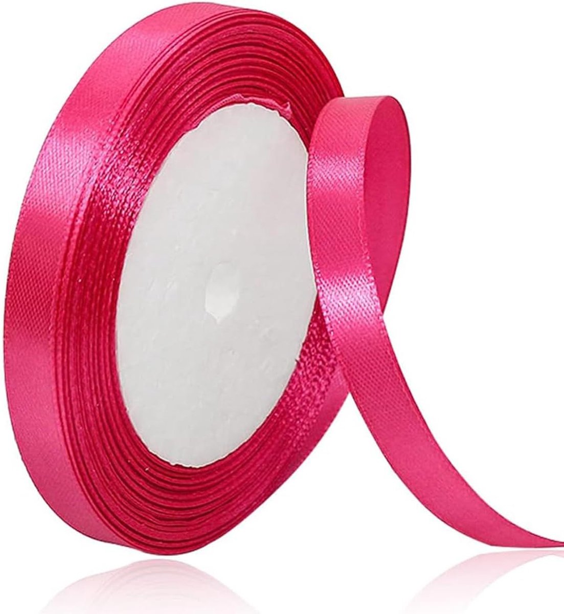 Satijnen lint, 10 mm, 22 meter, rozerood, stoffen linten voor inpakken, knutselen, haarlinten, naaien, kransen, taarten, bruiloftsfeest en kerstdecoratie