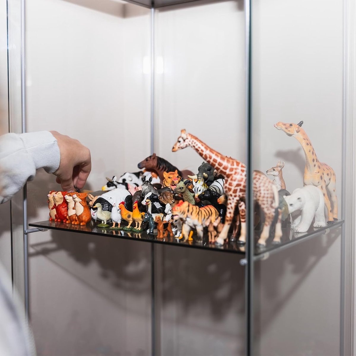 Vitrine van acryl, 10 x 10 x 15 cm, transparante presentatiedoos, stofdicht, organizer voor actiefiguren, verzameling