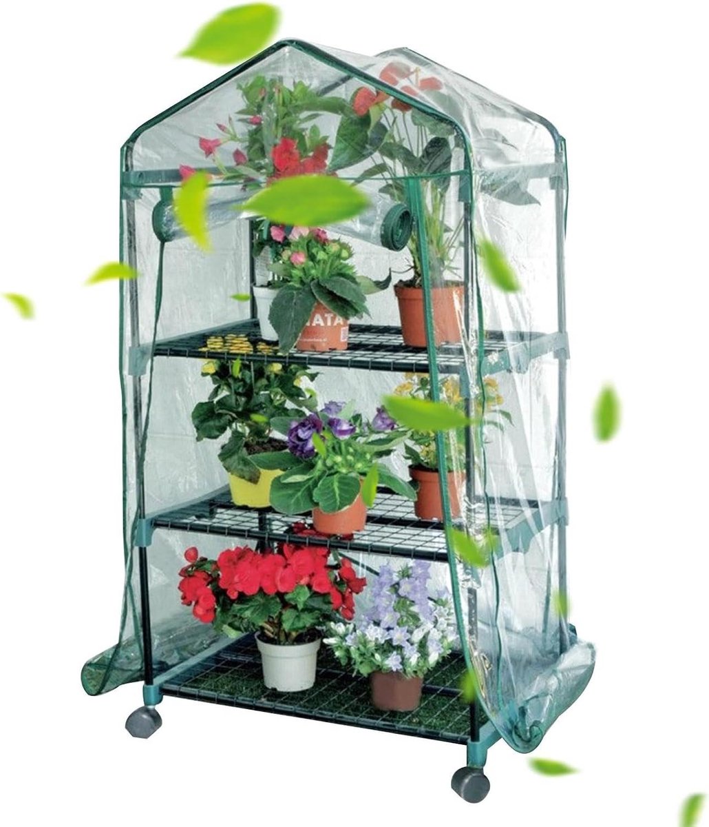 Draagbare Kas - Kleine Kweekkas - Planten Beschermen - Montage Zonder Gereedschap - 69 x 49 x 125 cm - Transparant