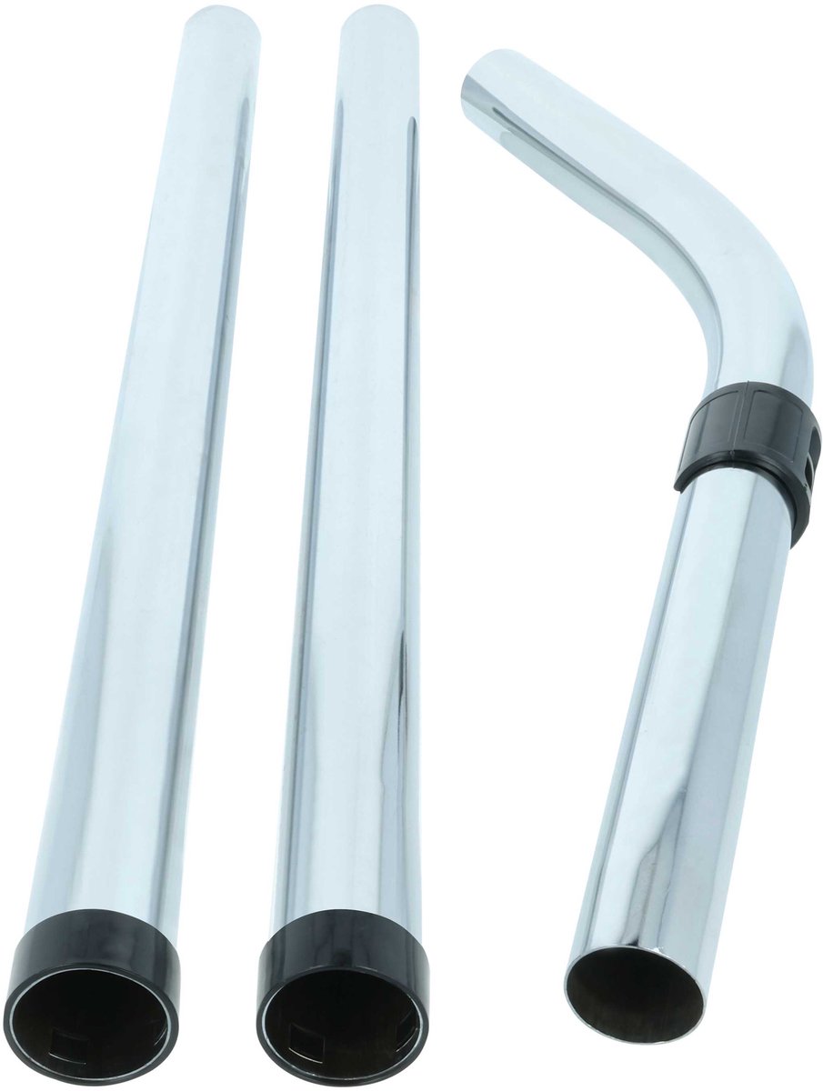 vhbw 3x stofzuigerbuis, 3-delig met verlengstuk, compatibel met Numatic PSP 370A, PVT 220, PVR 200 stofzuigers – 32 mm aansluiting, 50 - 150 cm, zilver
