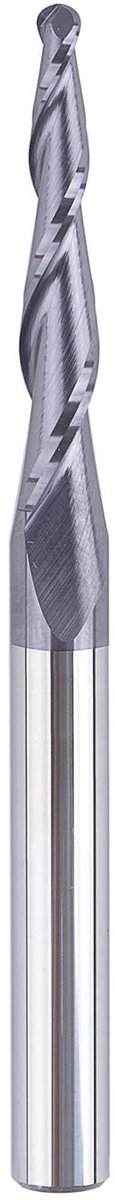 Kogelfrees Conische frezen CNC 2 fluiten 1,5 mm radius graveerfrees 6mm schacht met TiAlN-coating VHM schachtfrees voor bovenfrees 2D en 3D gravure