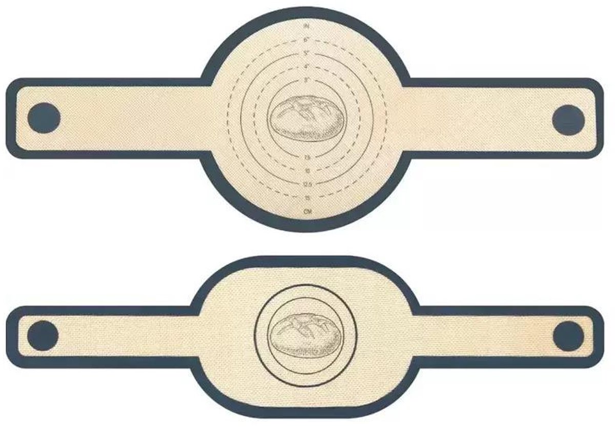 ZYLARO Siliconen Bakmat - 2 Stuks Bakmat Voor Nederlandse Oven - Rond en ovaal - vaatwasserbestendig - Lange Handvatten Deeg Mat - sling bakmat - Voor Airfryer, Oven En Magnetron - grijs