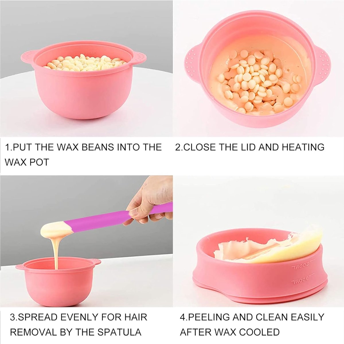 Silicone Wax Spatel - Ontharingsstick Schraper - Professioneel Ontharen - Hittebestendig Materiaal - 25 x 3 x 2 cm - Paars