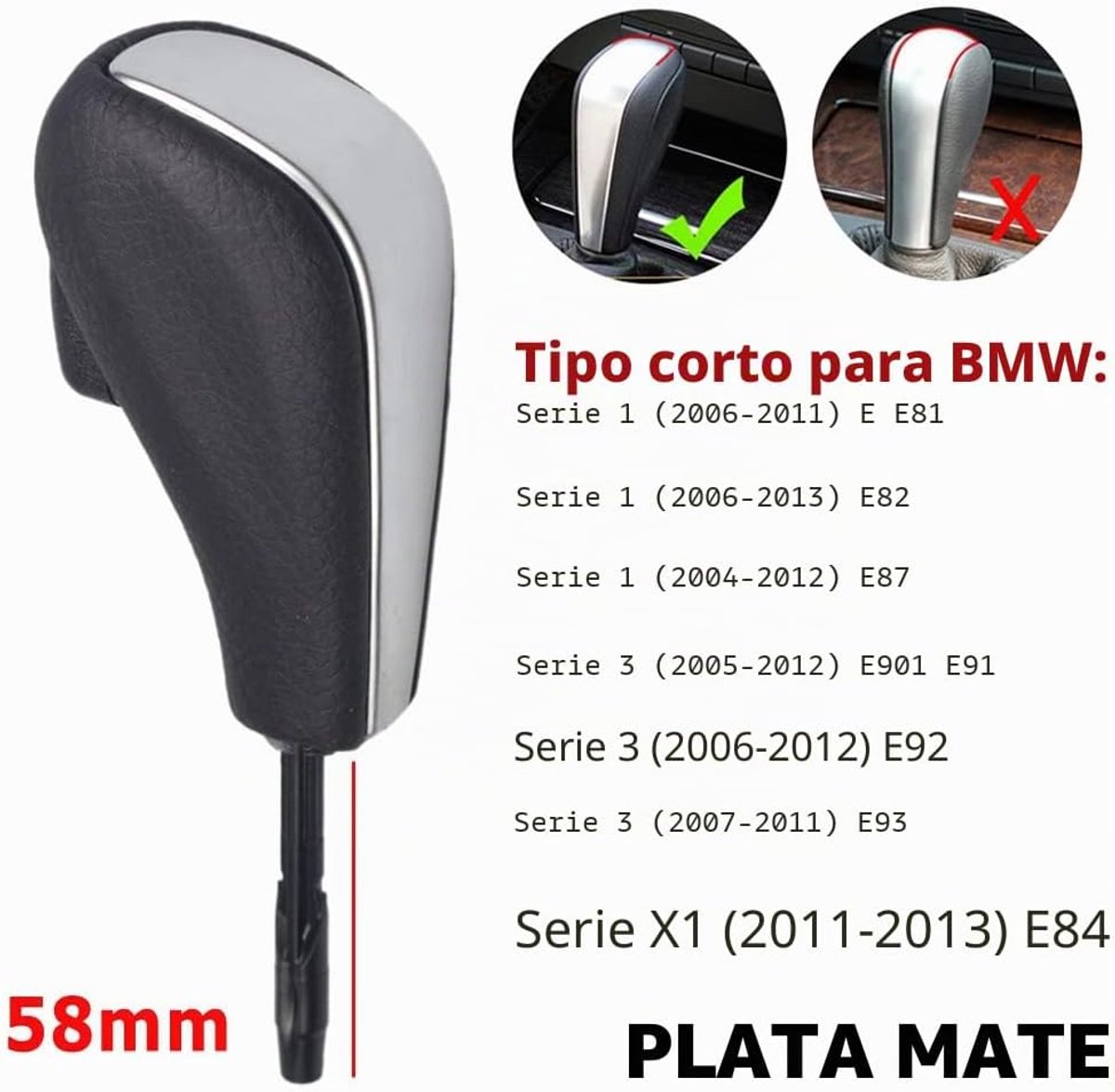 Automatische versnellingspookknop Geschikt voor BMW E81, E82, E87, E90, E91, E92, E93 en E84